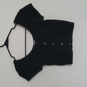 Black Stretchy Crop Top